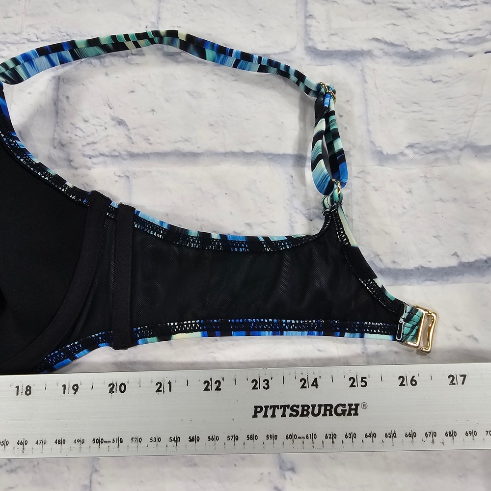 Sunsets Carmen Underwire Bikini Top Women 34D 36C Blue Socialite Abstract Swim - Picture 5 of 10